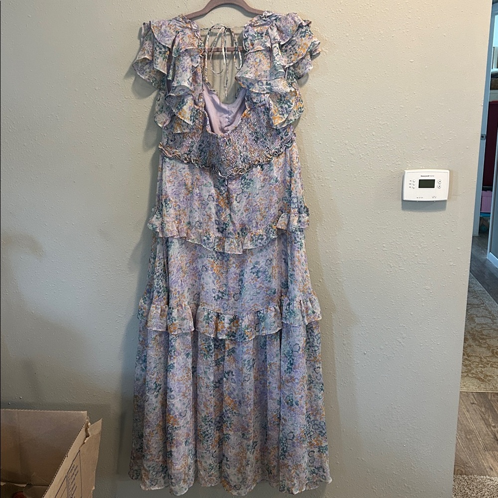 Astr the Label Mable Floral Tiered Cutout Chiffon Maxi Dress - Picture 7 of 9